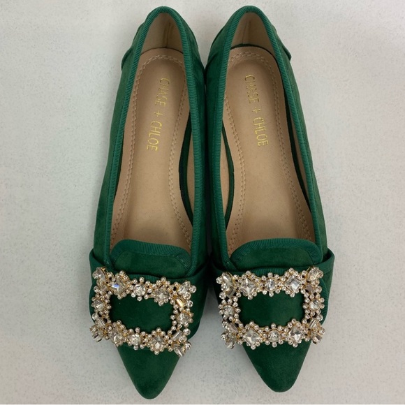 BEAUTIFUL SUEDE FLATS WITH BLING    NEW IN BOX - Picture 7 of 11